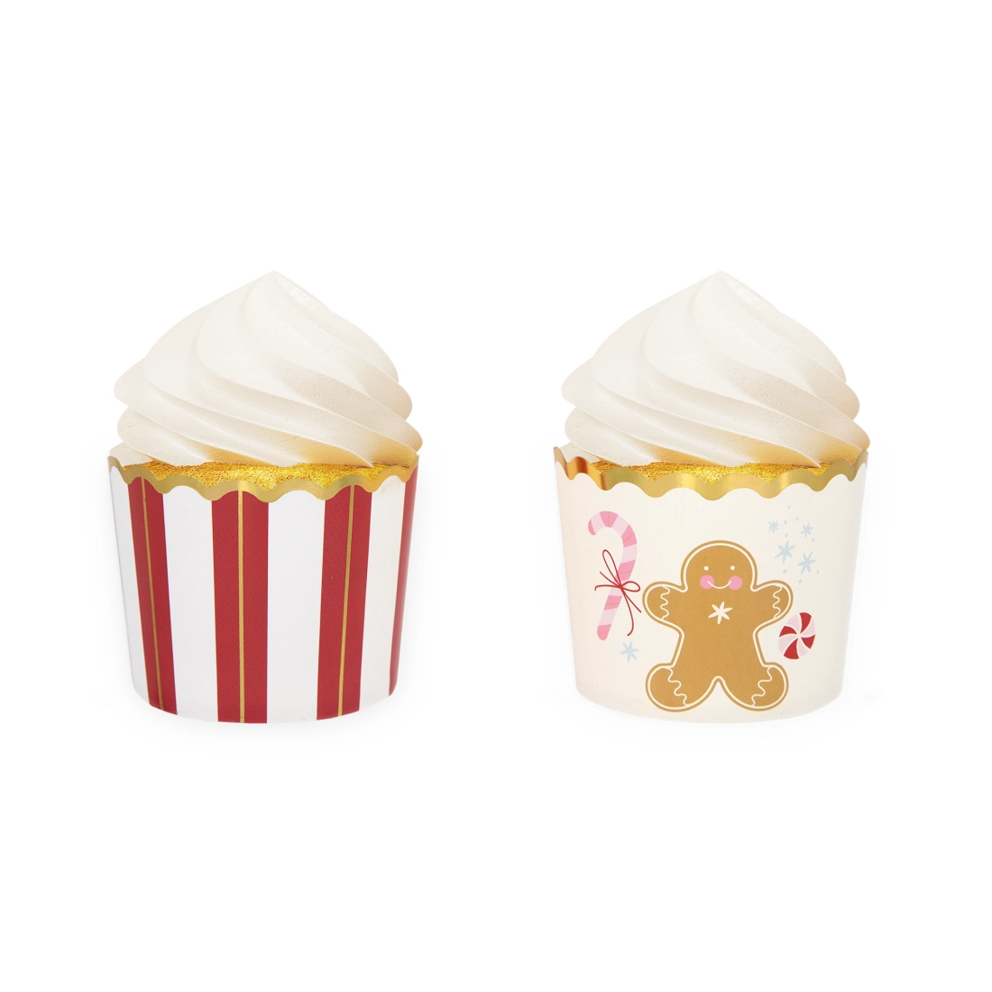 Karácsonyi papír muffin kapszlik mézeskalács mintával, 50 db