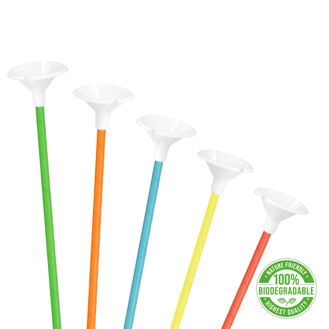 Papír szívószálas léggömbpálcák, vegyes színekben, 10 db