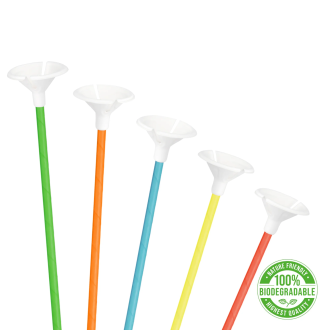 Papírové tyčky na balonky mix barev 10 ks