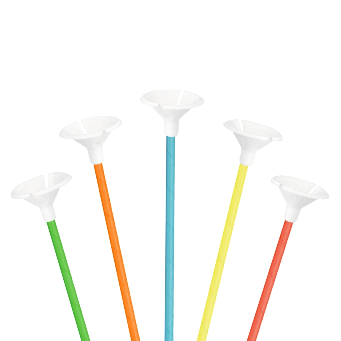 Papír szívószálas léggömbpálcák, vegyes színekben, 10 db