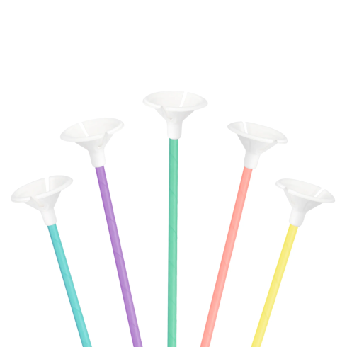 Papírové tyčky na balonky pastel mix 10 ks