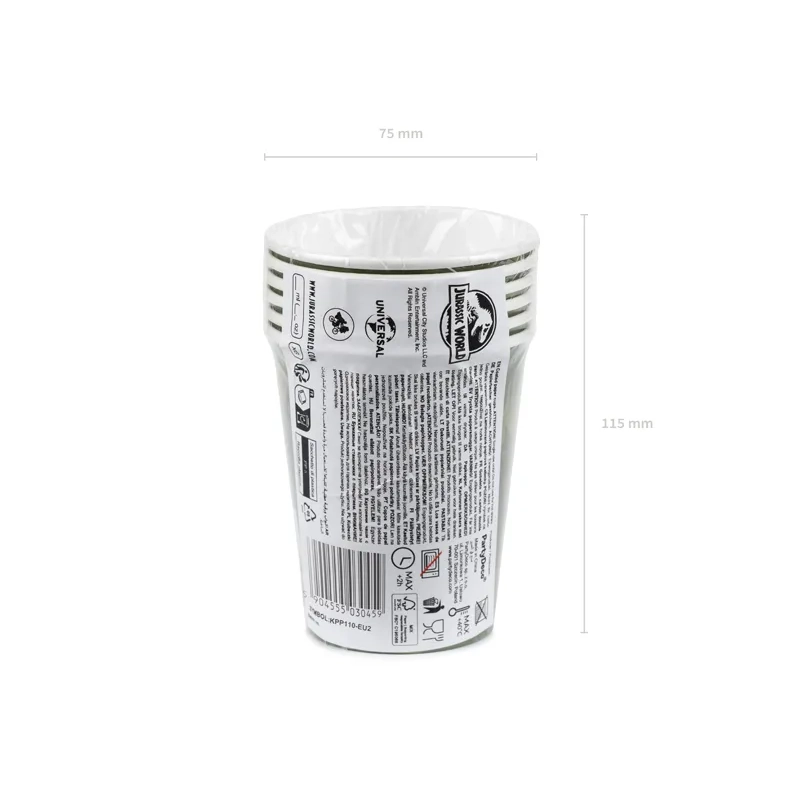 Papierové party poháre Jurassic World 250 ml 6 ks