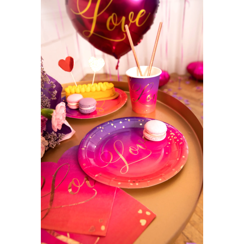 Papierové party poháre Love 6 ks