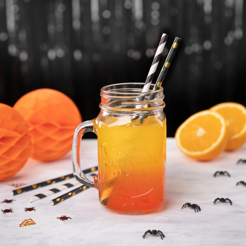 Papirnate party slamice črne z zlatimi pikami, 10 kos