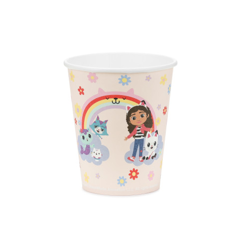 Papirnati kozarci Gabby’s Dollhouse 250 ml, 6 kosov – barvni miks