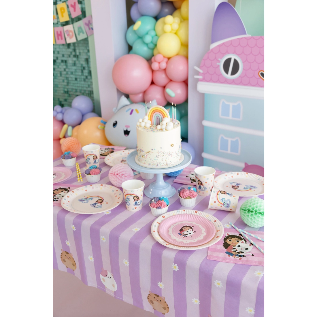 Pahare din hârtie Gabby’s Dollhouse 250 ml, 6 buc – mix colorat