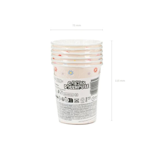 Gabby’s Dollhouse papír pohár szett, 250 ml, 6 darab