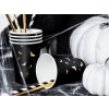 Pahare de hârtie Halloween negre cu lilieci aurii 220 ml, 6 buc.