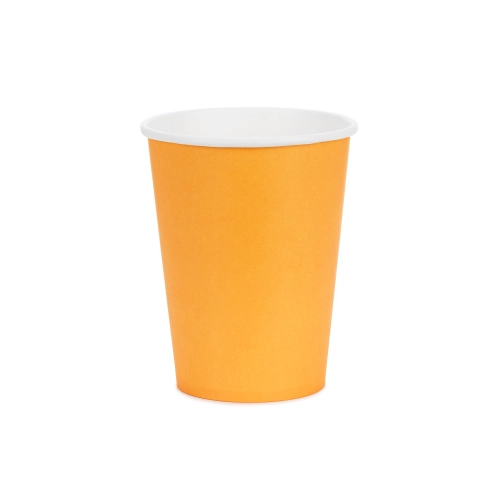 Narancssárga papír pohár 250 ml, 6 darabos csomag