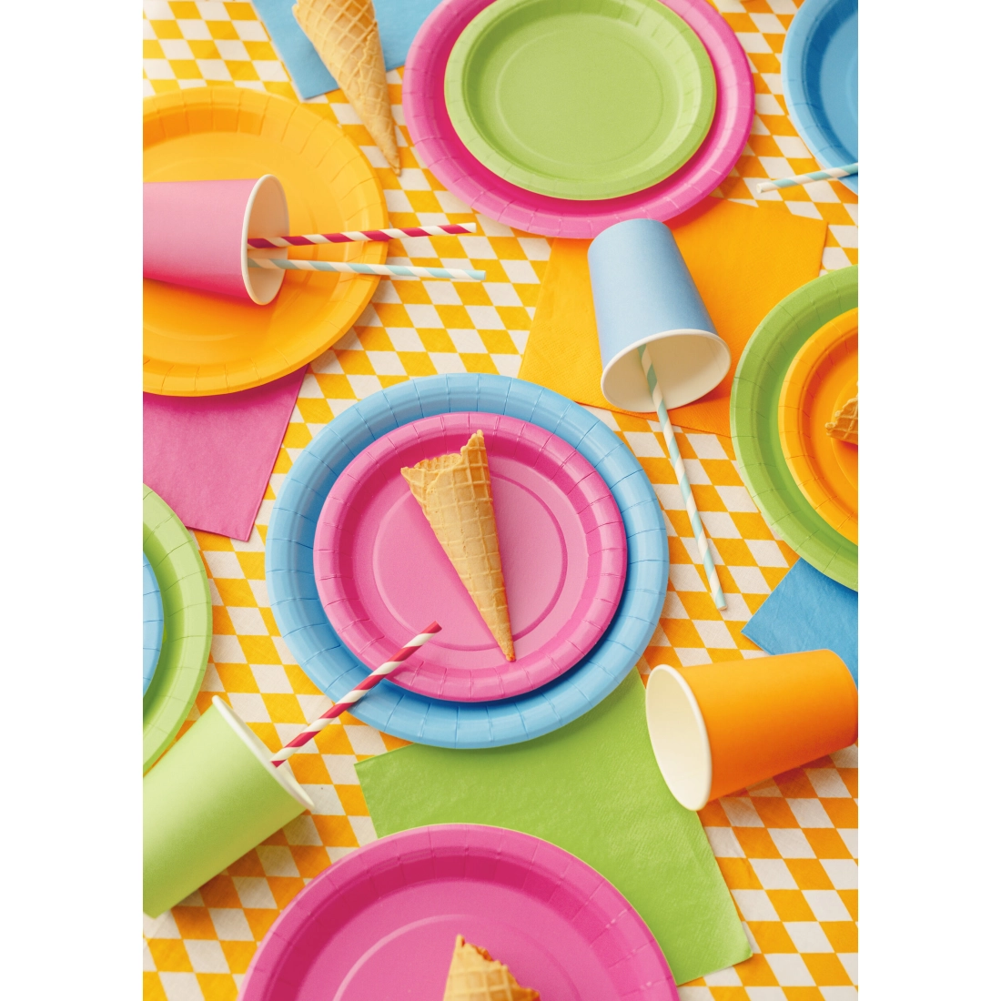 Pahare de hârtie portocalii 250 ml – set de 6 bucăți