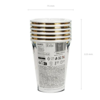 Arany pók motívumos papírpoharak, fekete és bézs, 400 ml, 6 db