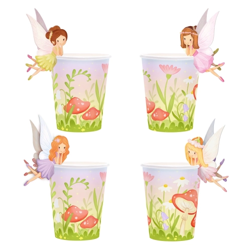 Papierové poháre Víly 270 ml, DIY sada 6 ks