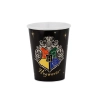 Pahare din hârtie Harry Potter cu stema Hogwarts, negre, 250 ml, 6 buc.