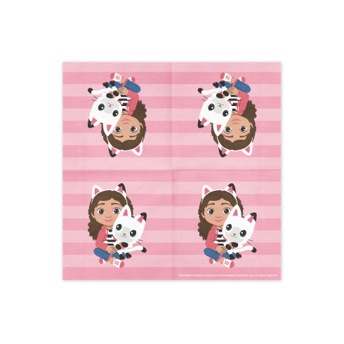 Gabby’s Dollhouse papírszalvéta, rózsaszín, 33x33 cm, 20 db