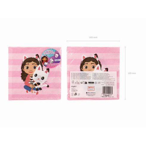 Gabby’s Dollhouse papírszalvéta, rózsaszín, 33x33 cm, 20 db