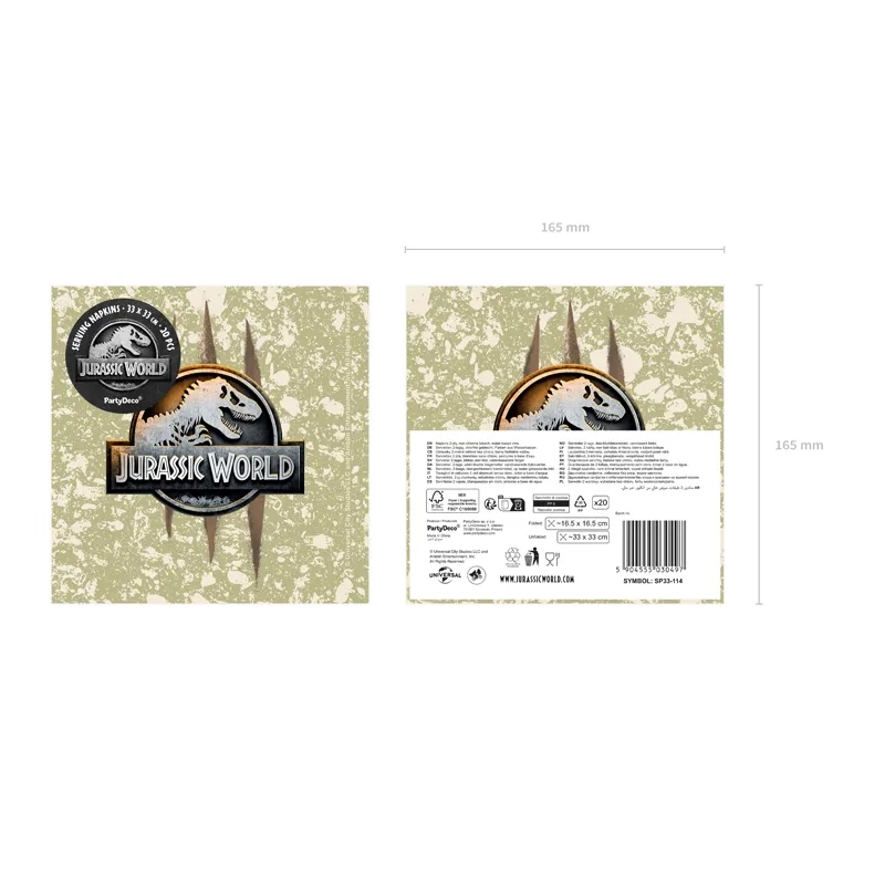 Jurassic World papírszalvéta, 20 db