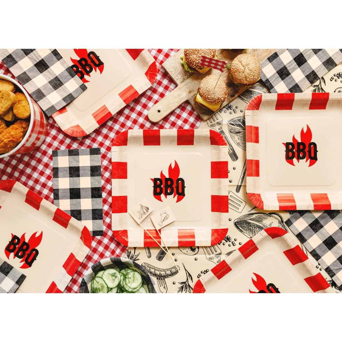 Papirnati prtički karo mix, 20 kos