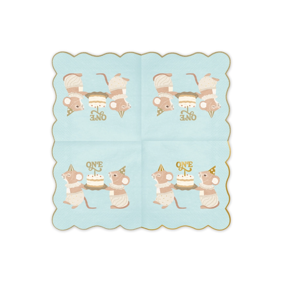 Mice One kék papírszalvéta, 33x33 cm, 12 db