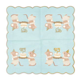 Șervețele de hârtie Mice One albastre 33x33 cm, 12 buc.