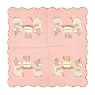 Șervețele de hârtie Mice One roz 33x33 cm, 12 buc.