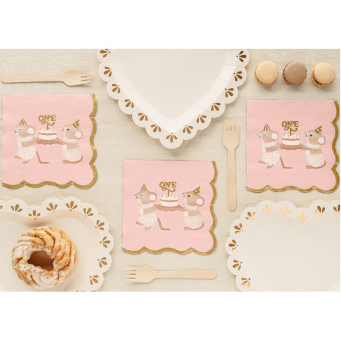 Șervețele de hârtie Mice One roz 33x33 cm, 12 buc.