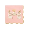 Mice One rózsaszín papír szalvéta 33x33 cm, 12 db