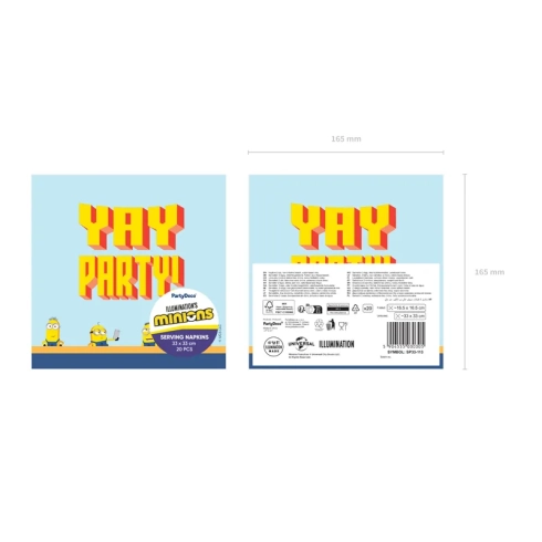 Minions Yay Party papír szalvéta, 20 db