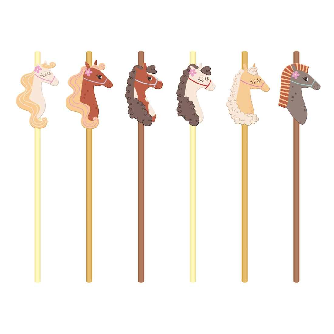 Paie din hârtie cu căluți 19,5 cm – set 6 buc.