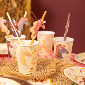 Papirnate slamice Konjički 19,5 cm – set 6 kos