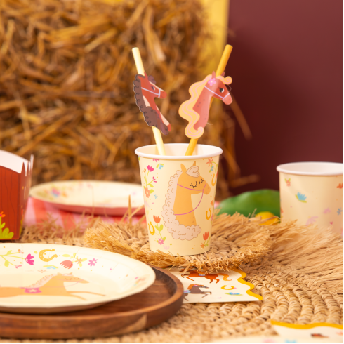 Papír szívószálak Lovacskák 19,5 cm – 6 darabos készlet Papír szívószálak Lovacskák 19,5 cm – 6 darabos készlet