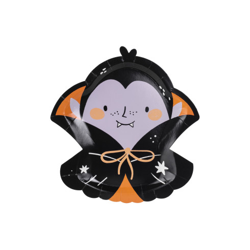 Papírtányérok Drakula 23x25 cm – színmix, 6 db, Halloweenra