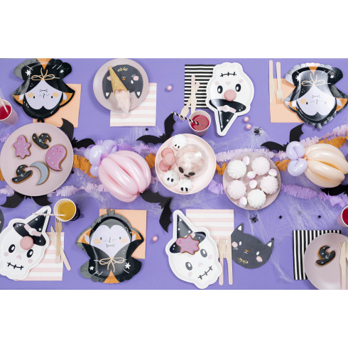 Papírtányérok Drakula 23x25 cm – színmix, 6 db, Halloweenra