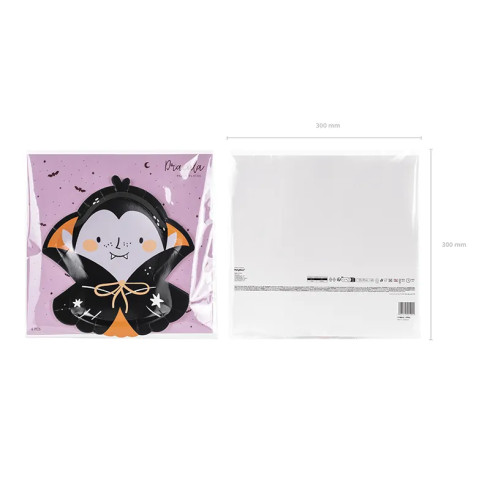 Papírtányérok Drakula 23x25 cm – színmix, 6 db, Halloweenra