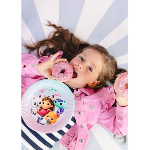 Gabby babaháza papírtányér szett, 23 cm, 6 darab
