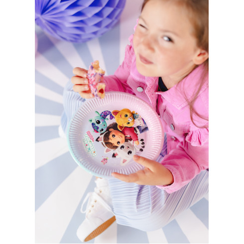 Gabby babaháza papírtányér szett, 23 cm, 6 darab