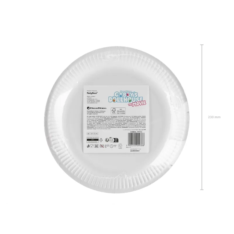 Farfurii de hârtie Gabby's Dollhouse, 23 cm, 6 buc.