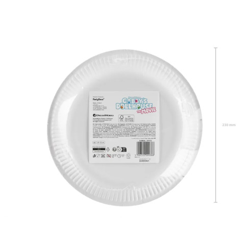 Gabby babaháza papírtányér szett, 23 cm, 6 darab