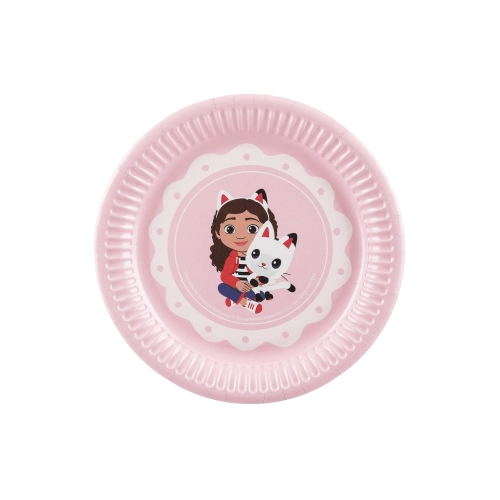 Farfurii din hârtie Gabby's Dollhouse, roz, 18 cm, 6 buc.