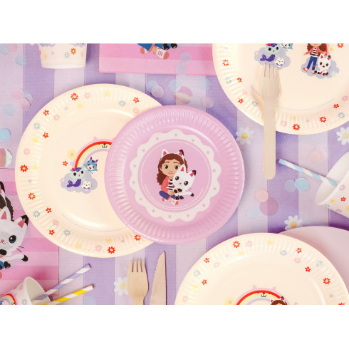 Gabby’s Dollhouse papírtányér, rózsaszín, 18 cm, 6 db/csomag