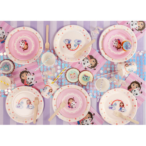 Gabby’s Dollhouse papírtányér, rózsaszín, 18 cm, 6 db/csomag