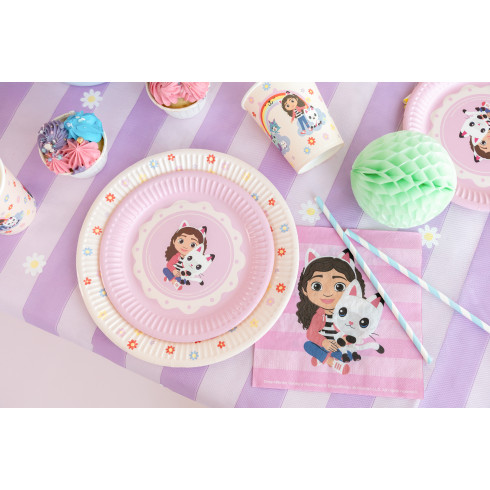 Gabby’s Dollhouse papírtányér, rózsaszín, 18 cm, 6 db/csomag