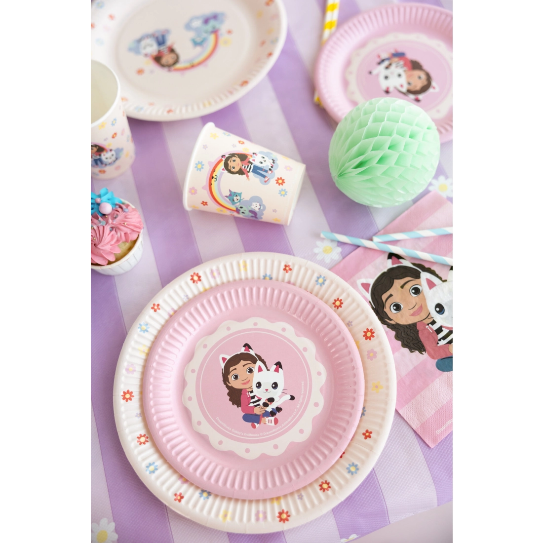 Farfurii din hârtie Gabby's Dollhouse, roz, 18 cm, 6 buc.