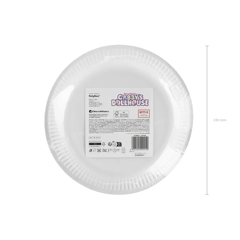 Farfurii din hârtie Gabby’s Dollhouse, 23 cm, 6 bucăți – set pentru petrecere