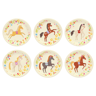 Papirnati krožniki Konjički 18 cm, set 6 kosov za zabavo