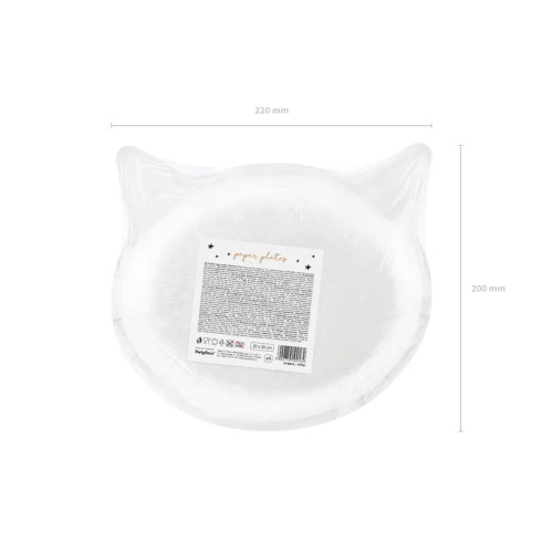 Papirnati krožniki črna mačka z zlatim potiskom 22x20 cm, 6 kosov