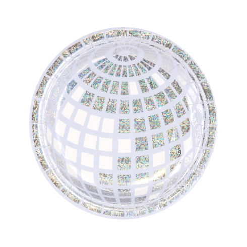 Ezüst Disco papírtányérok 18 cm – 6 db Ezüst Disco papírtányérok 18 cm – 6 db