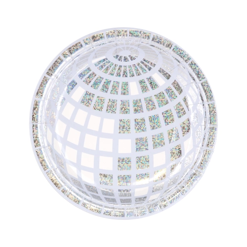 Ezüst Disco papírtányérok 18 cm – 6 db