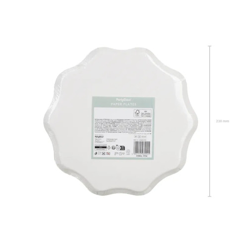 Papirnati krožniki z zelenim karo vzorcem in zlatim robom, 23 cm, 6 kosov