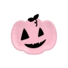 Farfurii din hârtie dovleac roz 25x22 cm, 6 buc – pentru Halloween