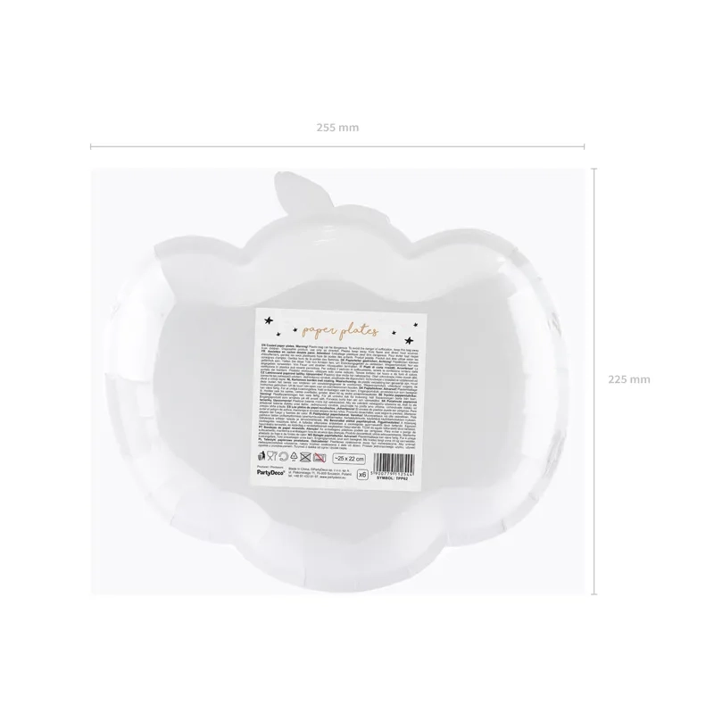 Farfurii din hârtie dovleac roz 25x22 cm, 6 buc – pentru Halloween